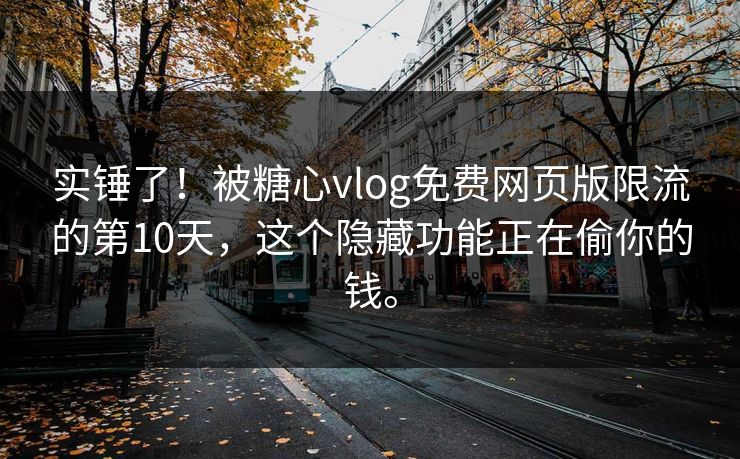 实锤了！被糖心vlog免费网页版限流的第10天，这个隐藏功能正在偷你的钱。